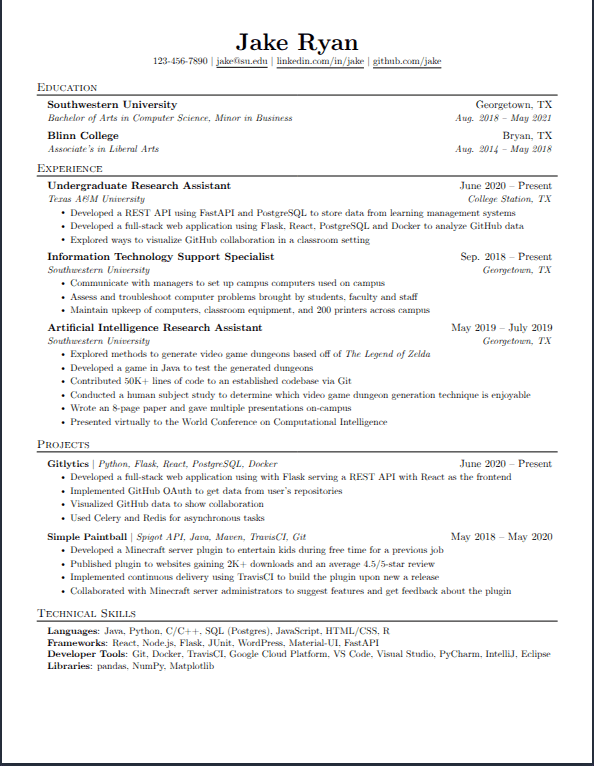 Jake Ryan template preview